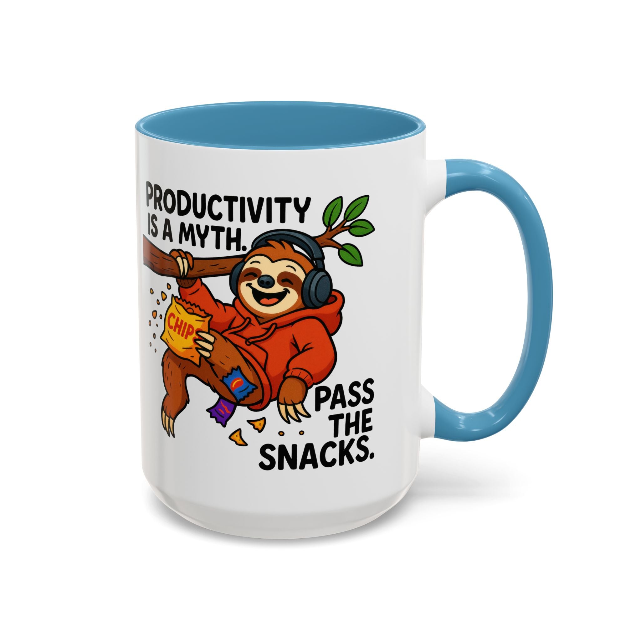 Funny Sloth Coffee Mug, Humor Mug Gift, Productivity Myth Mug, Cute Sloth Cup, Quirky Office Mug