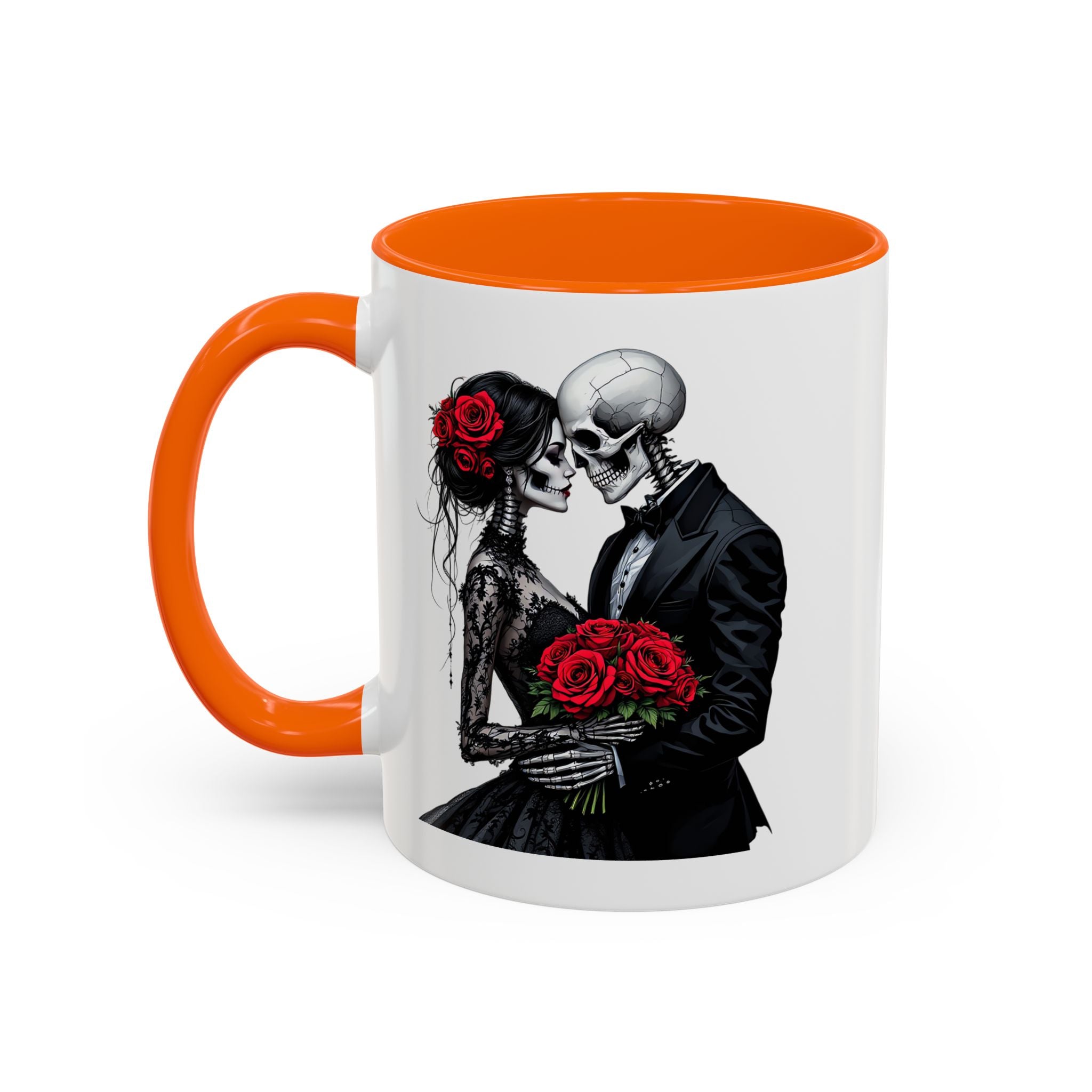 Romantic Skeleton Coffee Mug, Skull Love Mug, Gothic Gift, Halloween Decor, Couple Mug, Unique Coffee Cup