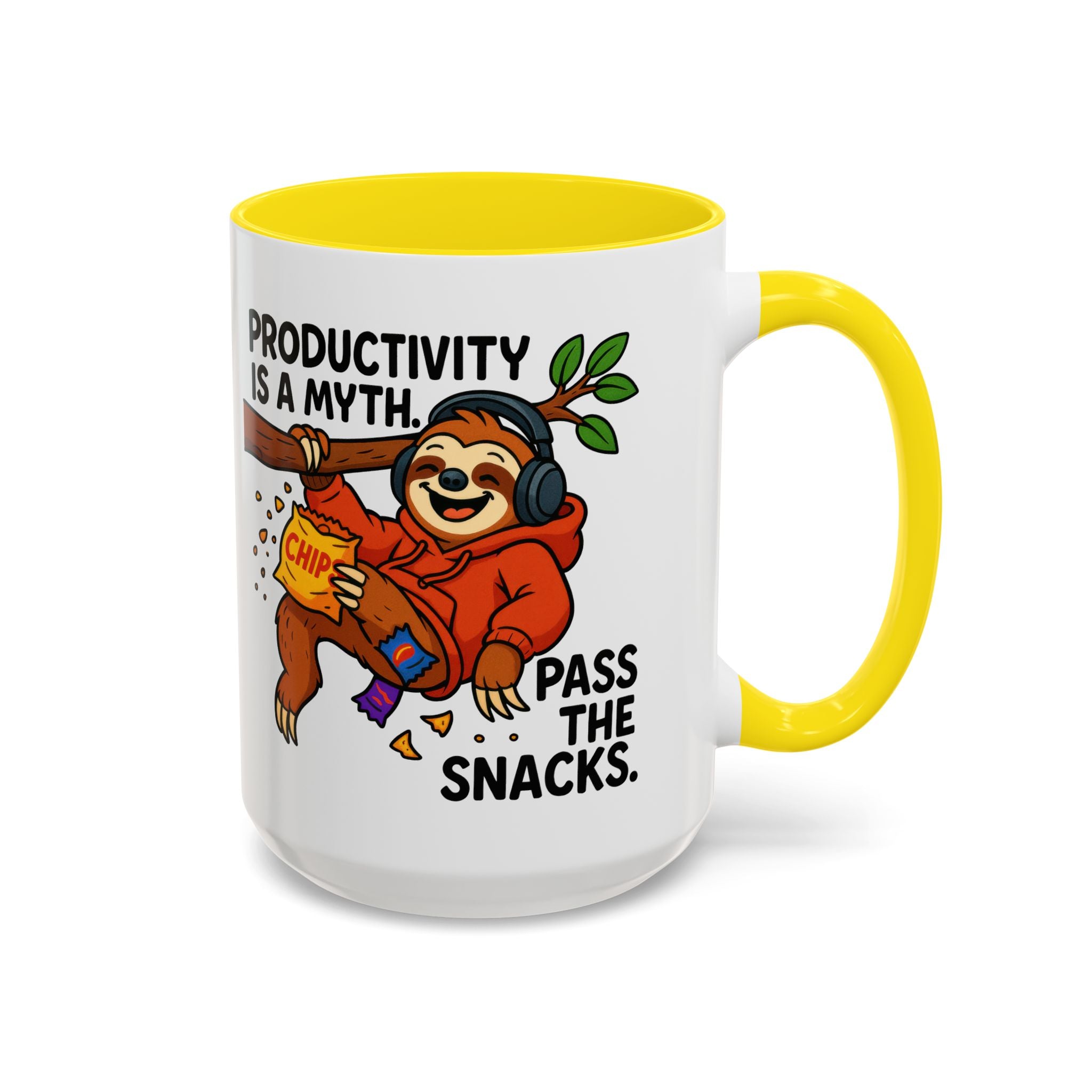 Funny Sloth Coffee Mug, Humor Mug Gift, Productivity Myth Mug, Cute Sloth Cup, Quirky Office Mug