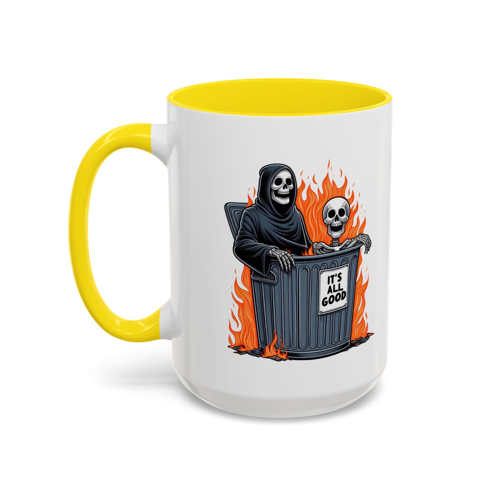 Funny Grim Reaper Coffee Mug - Perfect for Halloween, Gift for Friends, Quirky Kitchen Decor, Novelty Drinkware