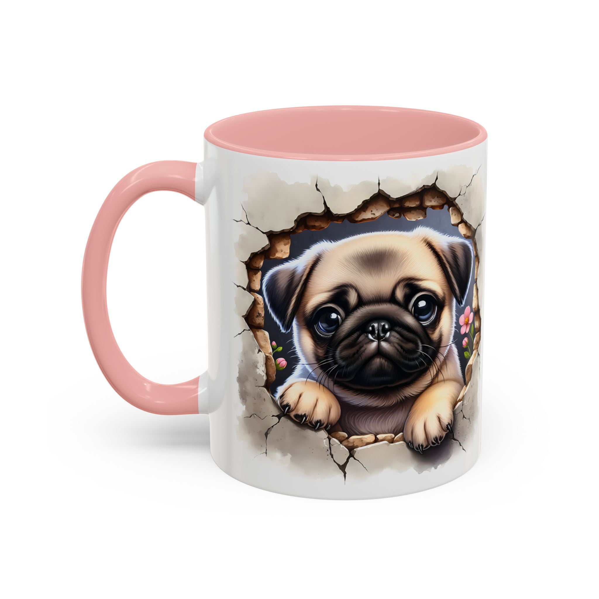 Pug In A Wall Coffee Mug - Cozy Ceramic Cup for Dog Lovers - Cute Pet Gift for Birthdays, Anniversaries, and Holidays