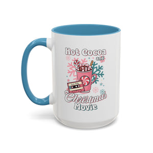 Hot Cocoa & Christmas Movie Mug, Cozy Holiday Cup, Winter Gift, Festive Beverage Container, Cute Coffee Mug