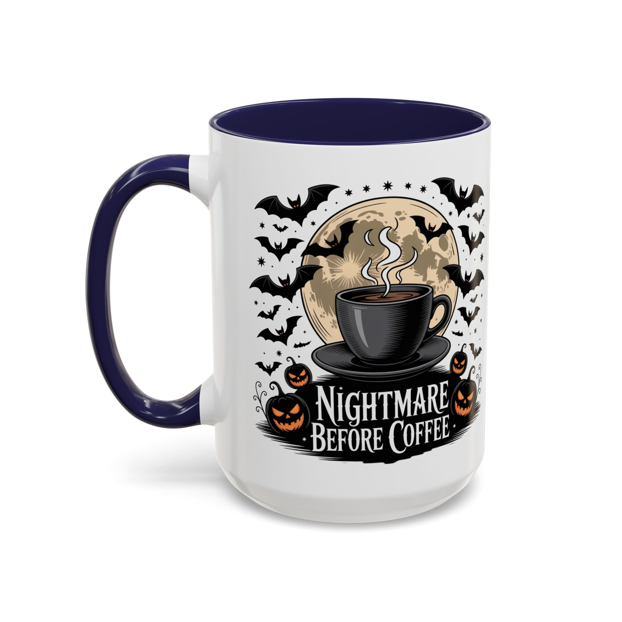 Halloween-Themed Coffee Mug: Nightmare Before Coffee funny art
