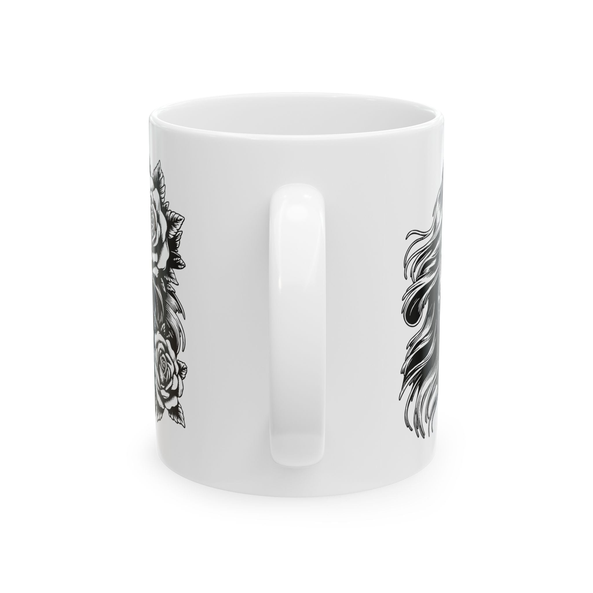 Gothic Rose Skull coffee Mug | Unique Coffee Cup for Alternative Lifestyles, Gift for Halloween, Dark Aesthetic Kitchenware