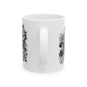 Gothic Rose Skull coffee Mug | Unique Coffee Cup for Alternative Lifestyles, Gift for Halloween, Dark Aesthetic Kitchenware