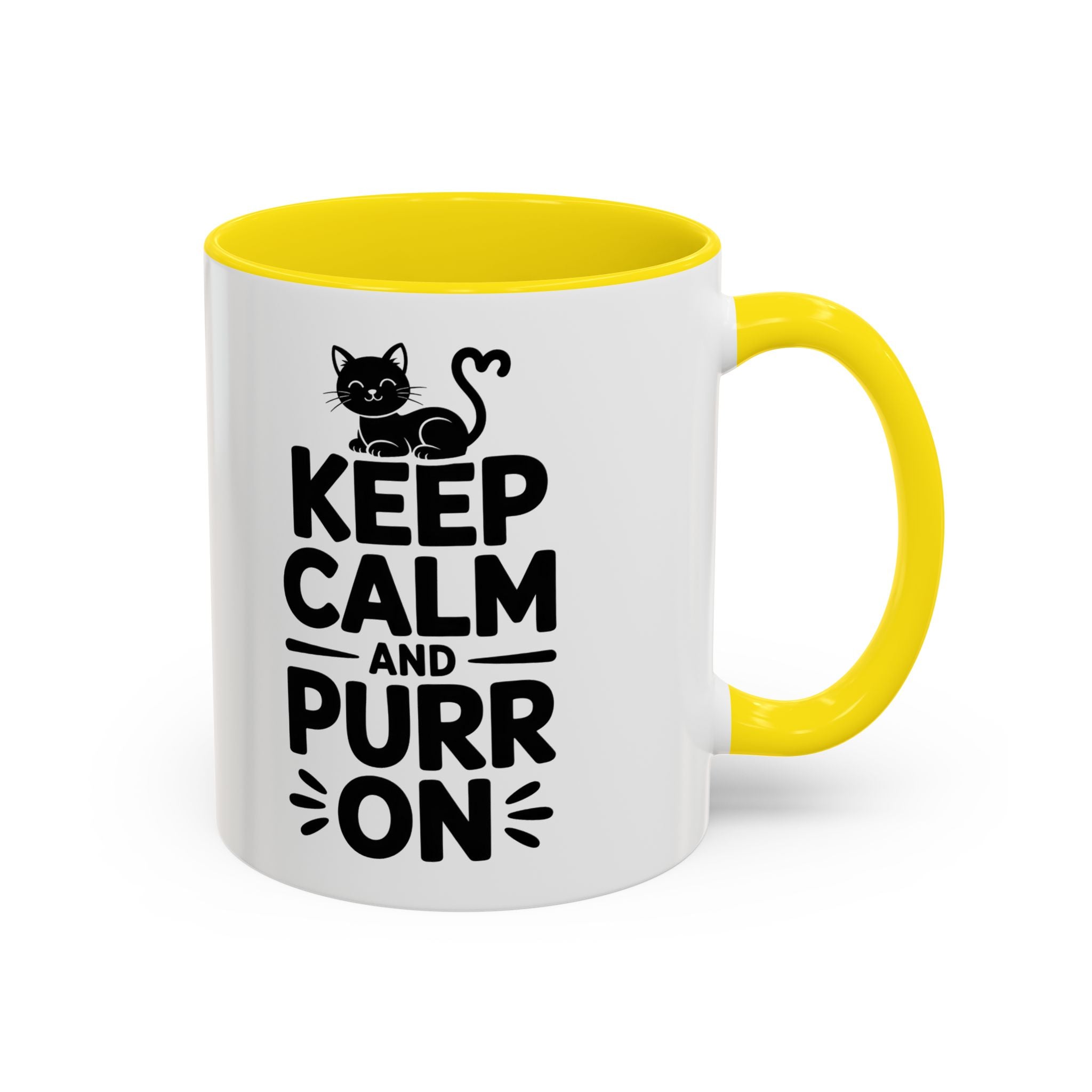 cat Keep Calm and Purr On Coffee Mug animal lover kitten
