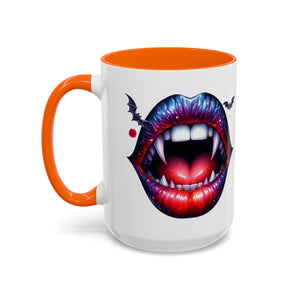 Vampire Lips Coffee Mug, Gothic Drinkware, Halloween Gift, Spooky Kitchen Decor, Vampires, Halloween Party Accessories