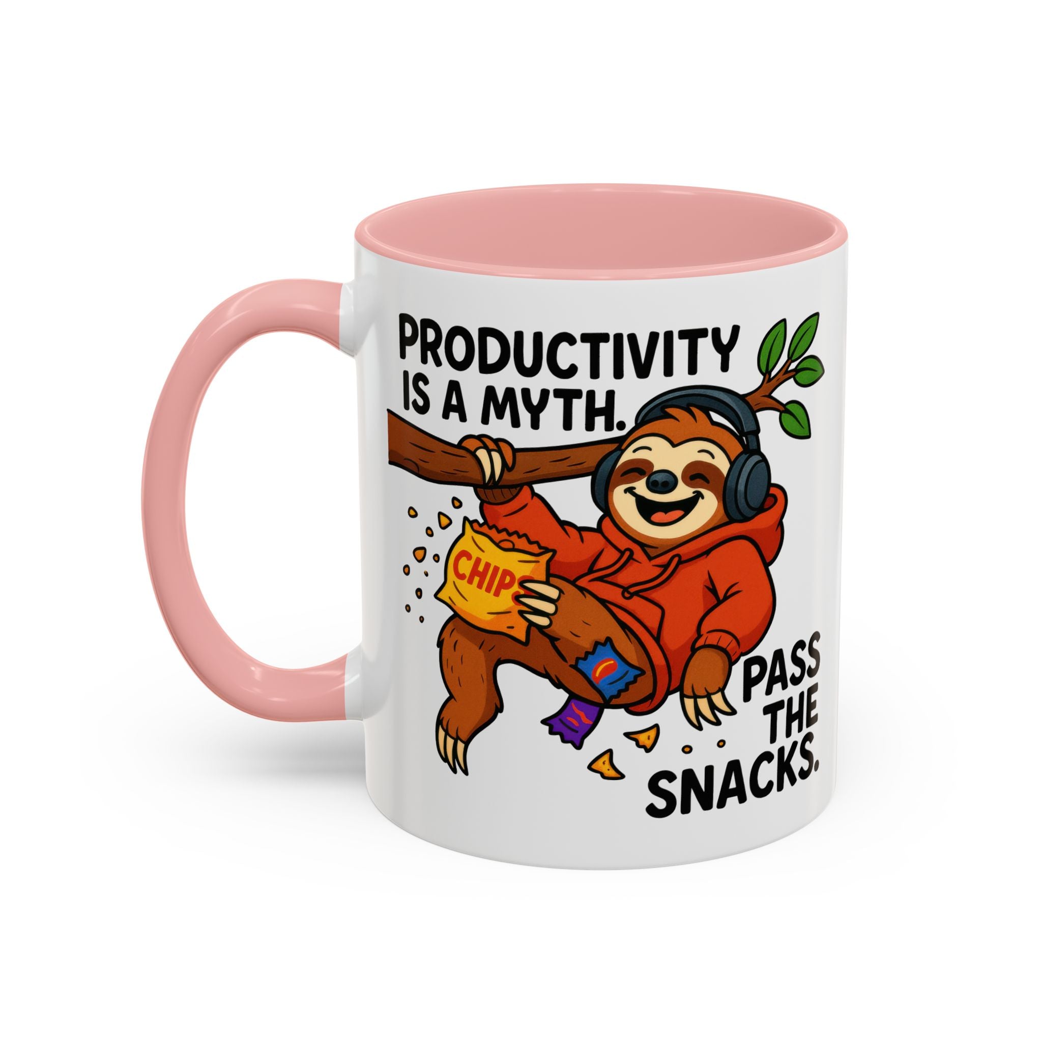 Funny Sloth Coffee Mug, Humor Mug Gift, Productivity Myth Mug, Cute Sloth Cup, Quirky Office Mug