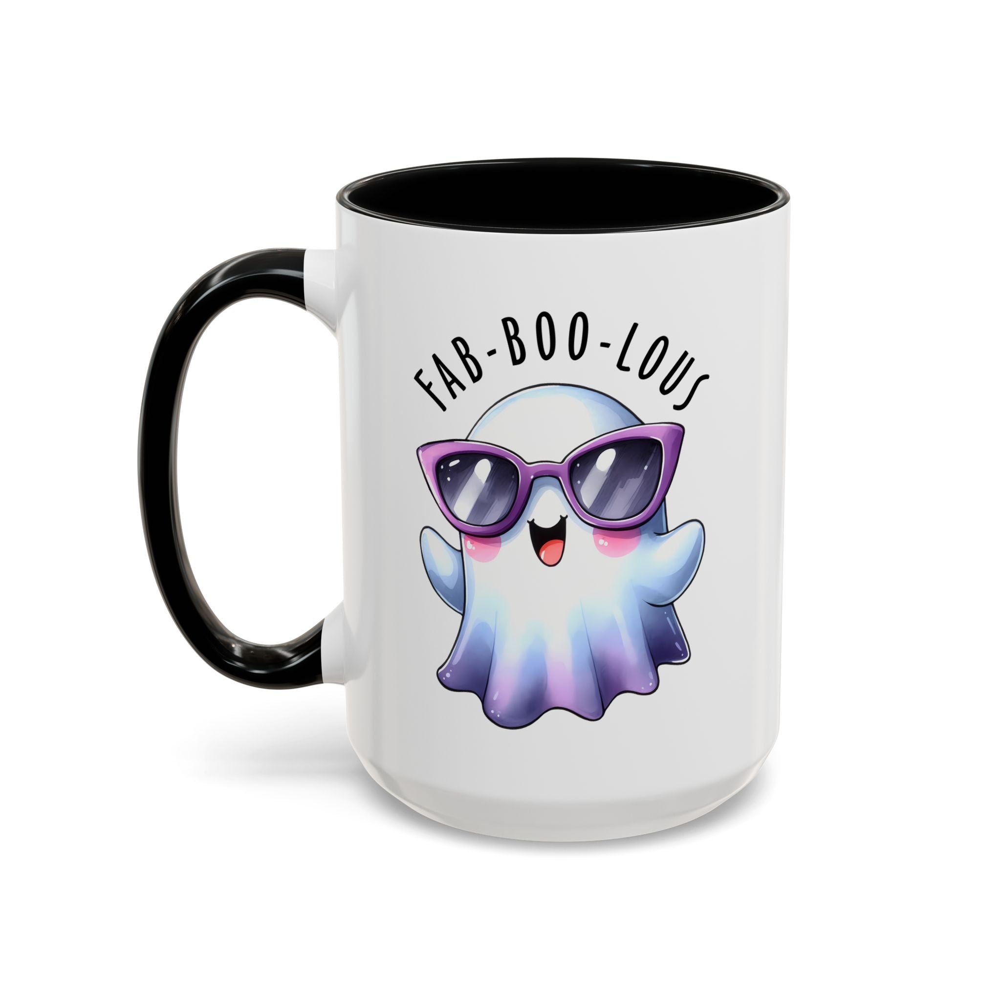 Fab-Boo-Lous Ghost Coffee Mug | Cute Halloween Mug, Fun Gift for Ghost Lovers, Spooky Seasonal Decor, Adorable Tea Cup