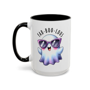 Fab-Boo-Lous Ghost Coffee Mug | Cute Halloween Mug, Fun Gift for Ghost Lovers, Spooky Seasonal Decor, Adorable Tea Cup