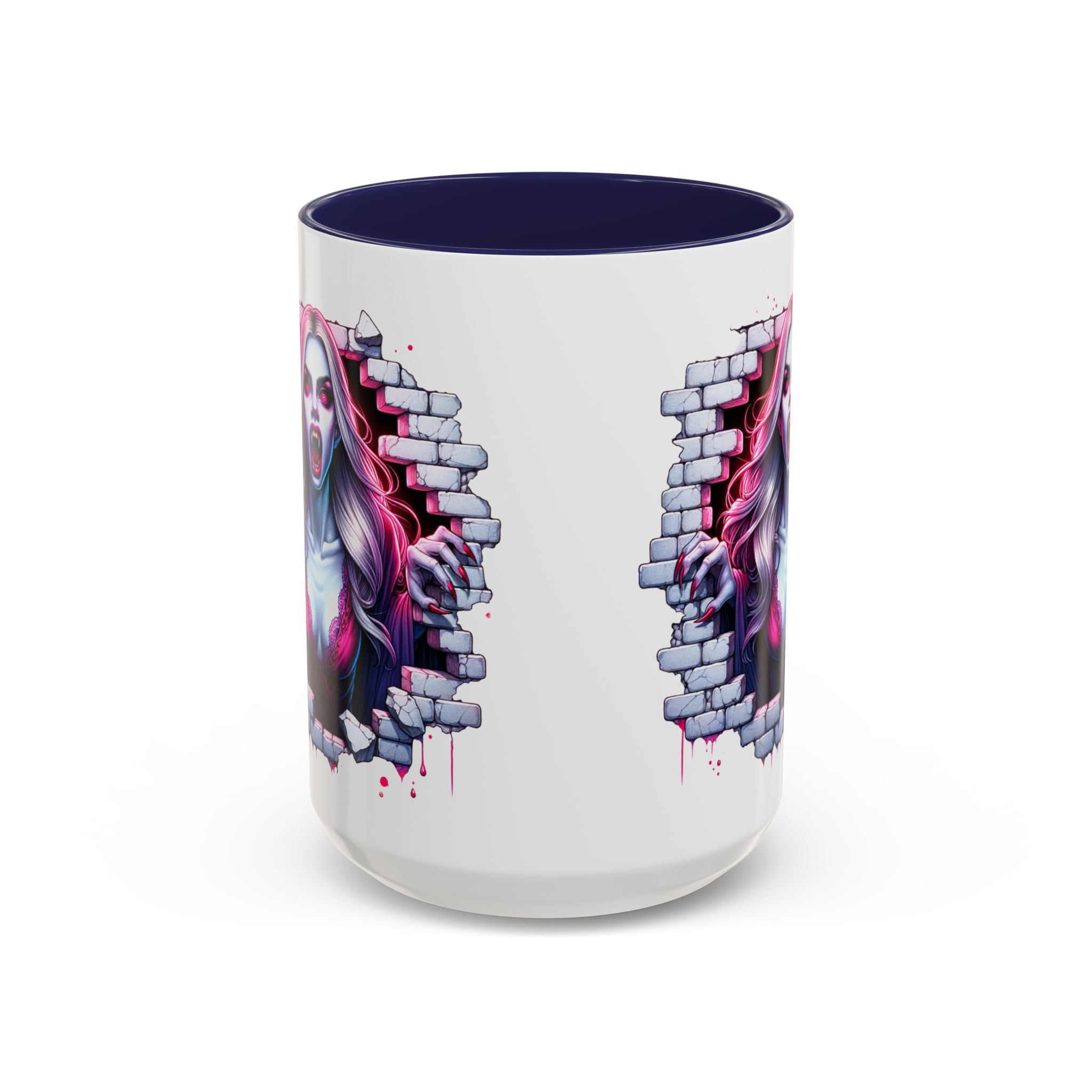 Vampire Wall Art Coffee Mug - Gothic,  Perfect Gift for Halloween, Unique Art Mug, Monster Mug, Fantasy Drinkware