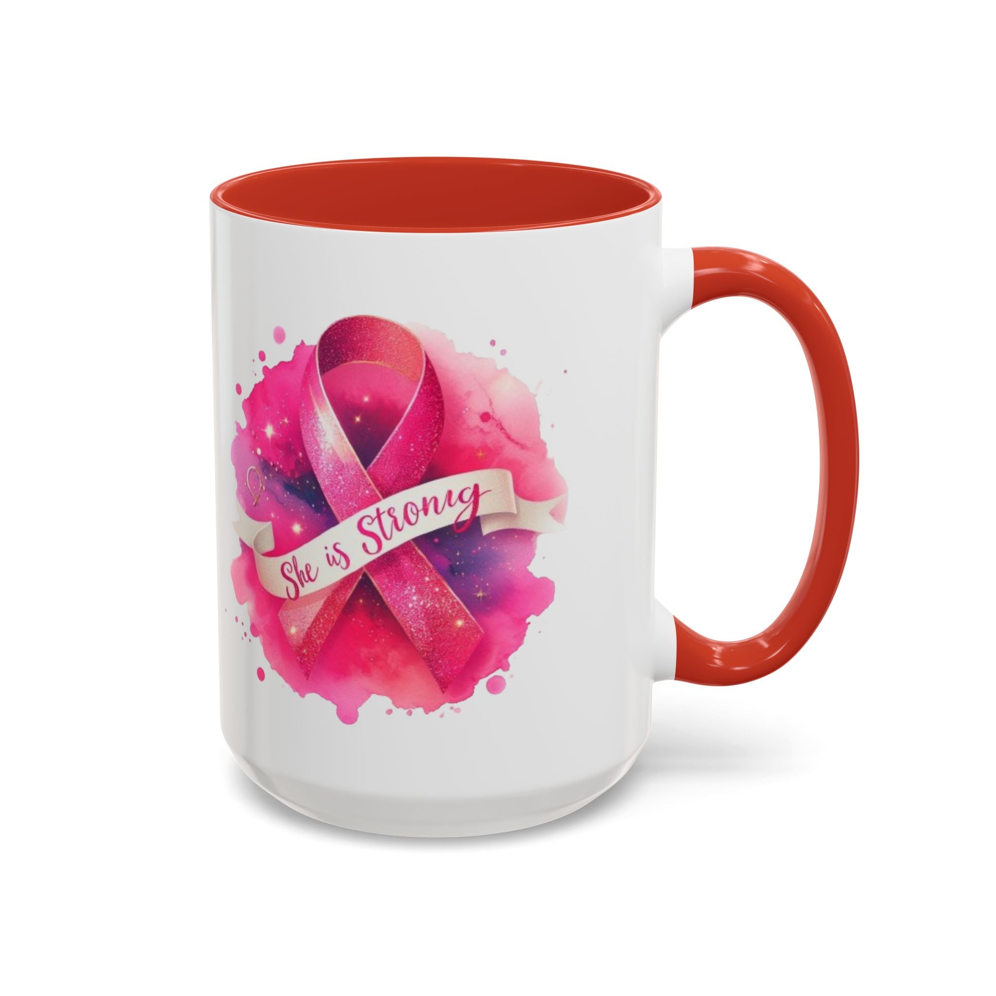 Empowering Pink Ribbon Coffee Mug | She is Strong | Gift for Cancer Awareness, Inspirational Drinkware, Office Mug, Motivational [...]