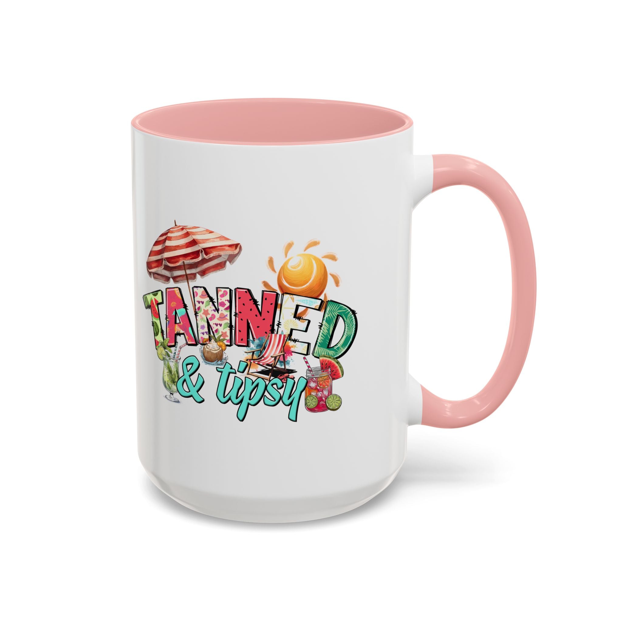 Tanned & Tipsy Accent Coffee Mug - Perfect for Summer Vibes & Beach Lovers party