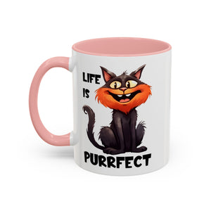 Purrfect Cat Accent Coffee Mug, Cat Lover Gift, Funny Drinkware, Cute Kitchen Accessory, Pet Owner Mug, Unique Gift Idea