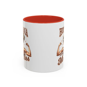 Hot Mama Has Muscles Coffee Mug - Fun & Motivational 11/15oz Accent Mug for Fitness Lovers