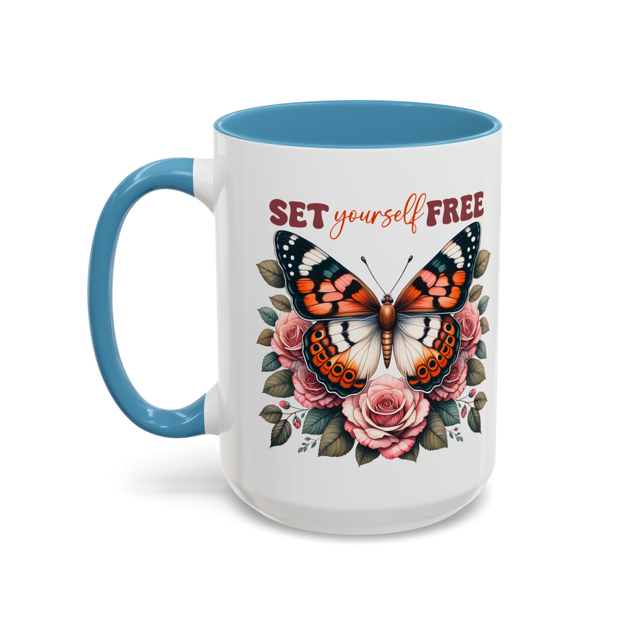 Butterfly Inspiring Coffee Mug - Set Yourself Free positive vibe mental health freedom