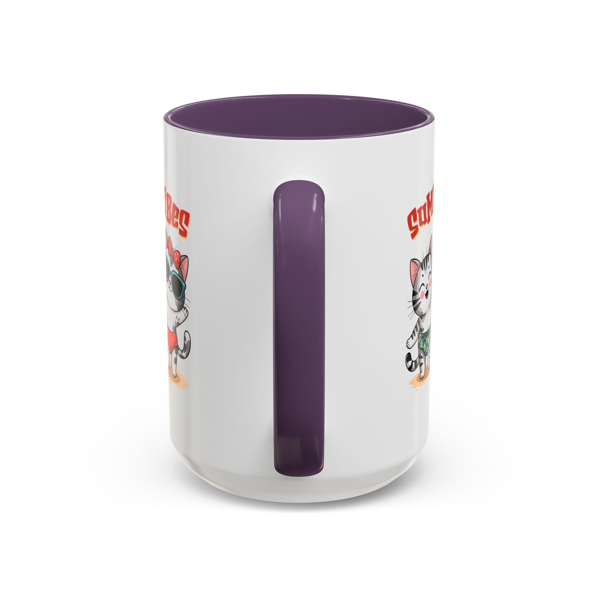 Summer Vibes Cat Coffee Mug - Fun Accent Mug for Cat Lovers