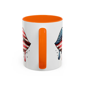 Patriotic Lip Print Coffee Mug – 11oz & 15oz