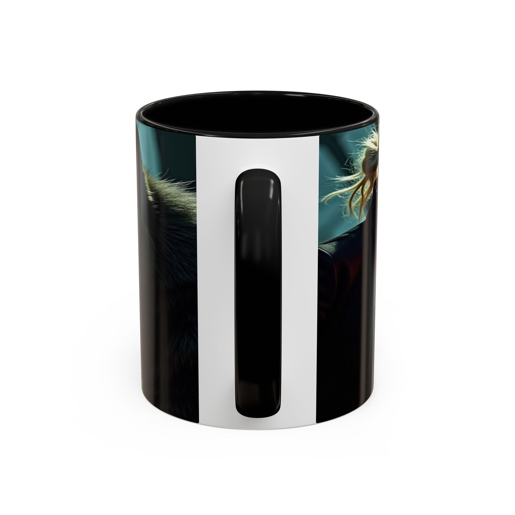 woman vampire and Fierce Werewolf Coffee Mug - 11 & 15oz Accent Mug for horror art lovers