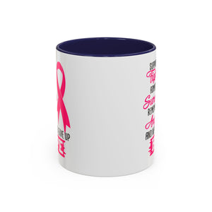 Inspirational Pink Ribbon Coffee Mug: Support Fighters, Admire Survivors, Celebrate Hope, Gift for Cancer Awareness, Motivational Mug