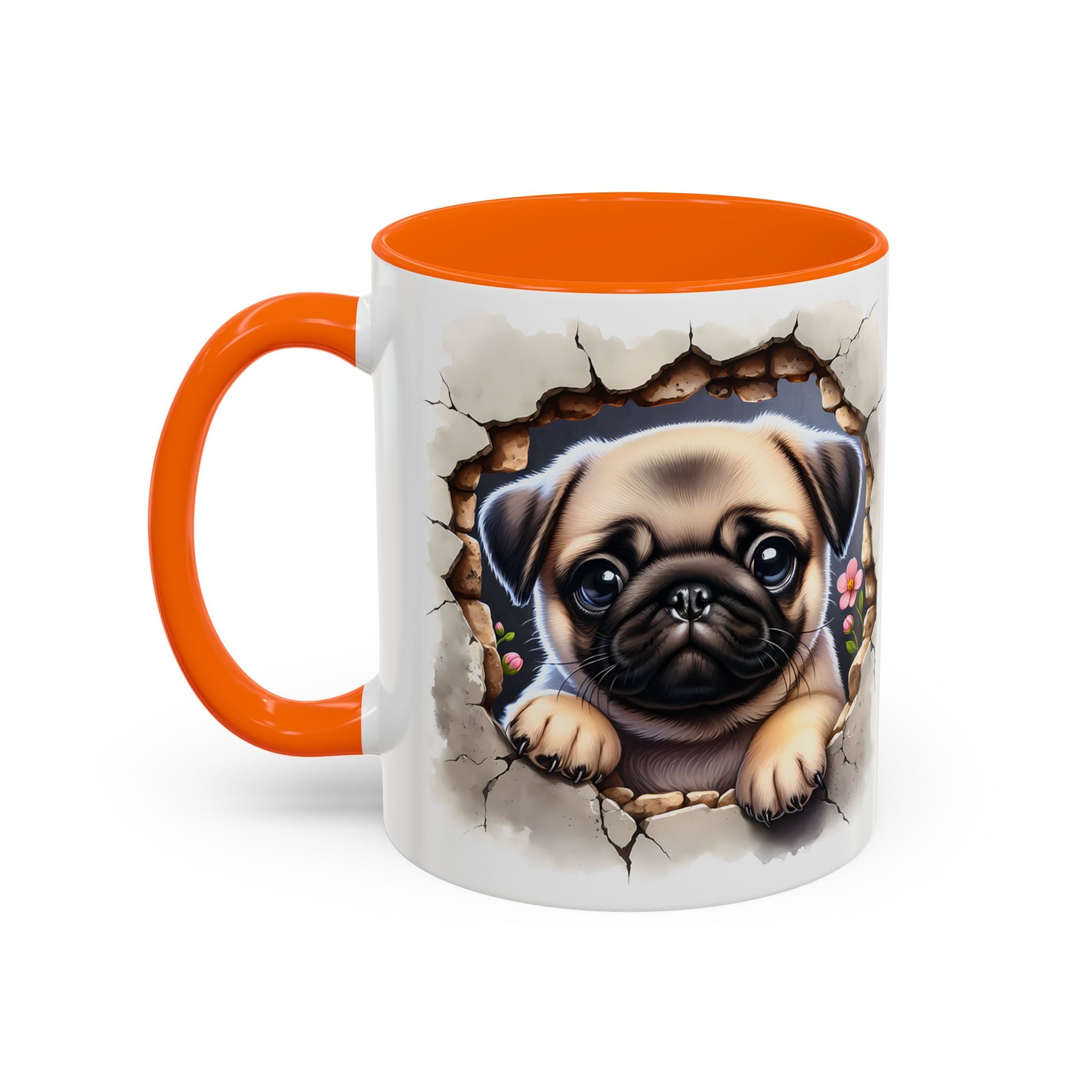 Pug In A Wall Coffee Mug - Cozy Ceramic Cup for Dog Lovers - Cute Pet Gift for Birthdays, Anniversaries, and Holidays