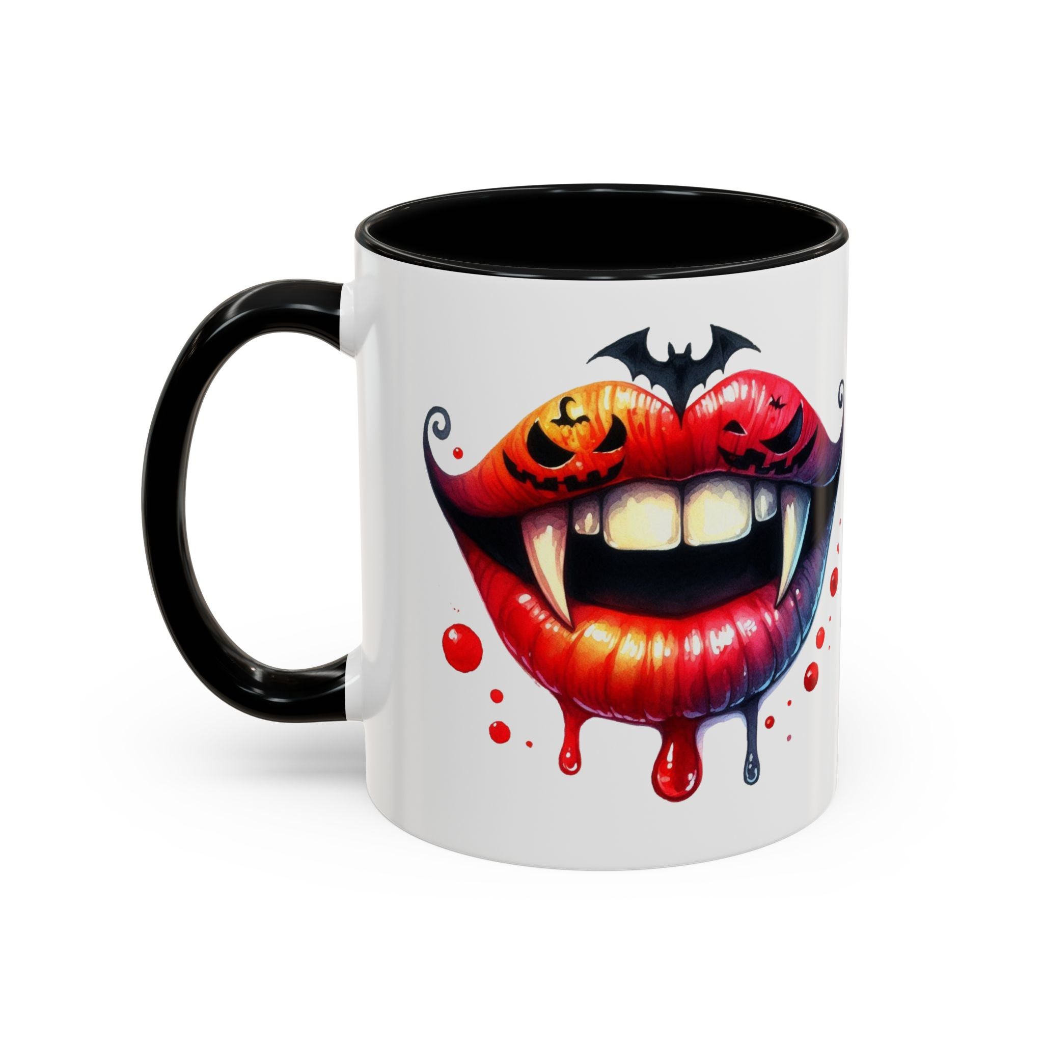 Halloween Vampire Coffee Mug, Spooky Drinkware, Goth Kitchen Decor, Pumpkin Mug, Horror Lover Gift