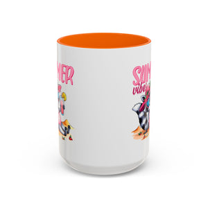 Summer Vibes Accent Coffee Mug - Fun & Colorful Design for Relaxing Moments
