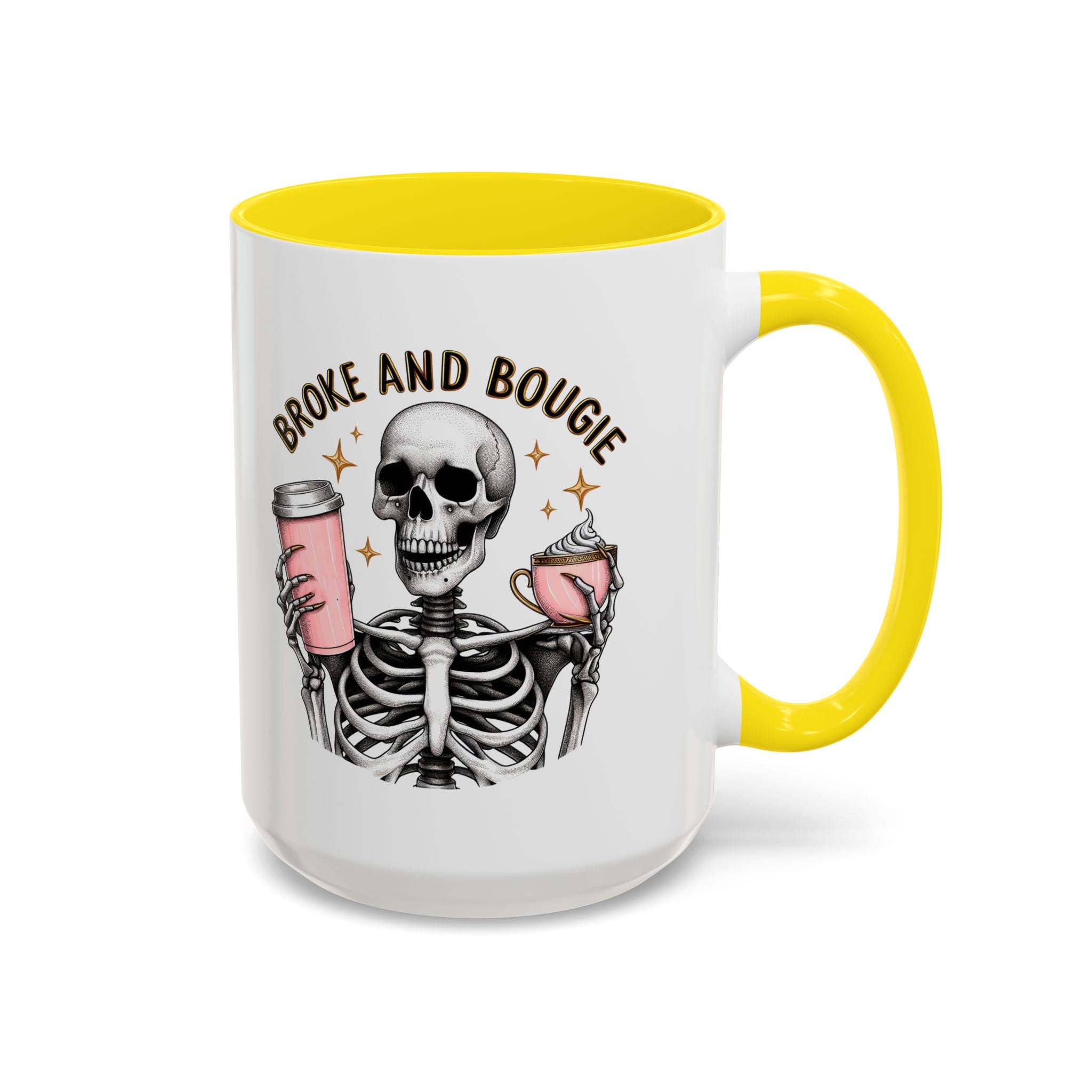 Broke and Bougie Coffee Mug, Skeleton Mug, Halloween Mug, Unique Gift for Coffee Lovers, Spooky Decor