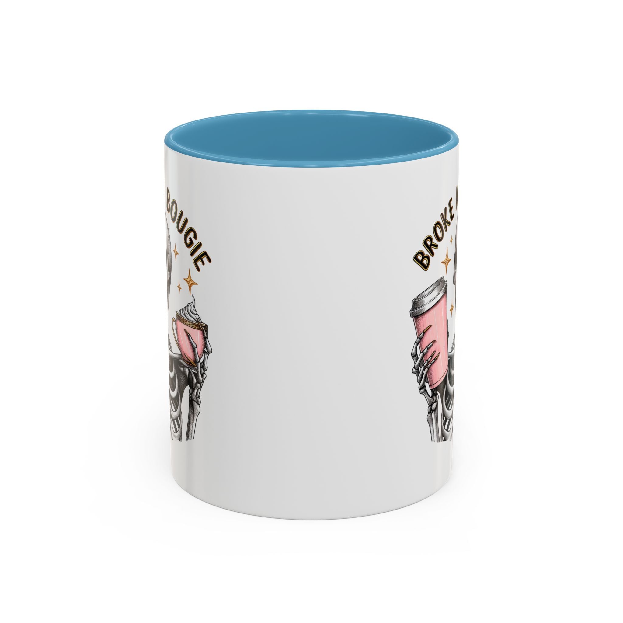 Broke and Bougie Coffee Mug, Skeleton Mug, Halloween Mug, Unique Gift for Coffee Lovers, Spooky Decor