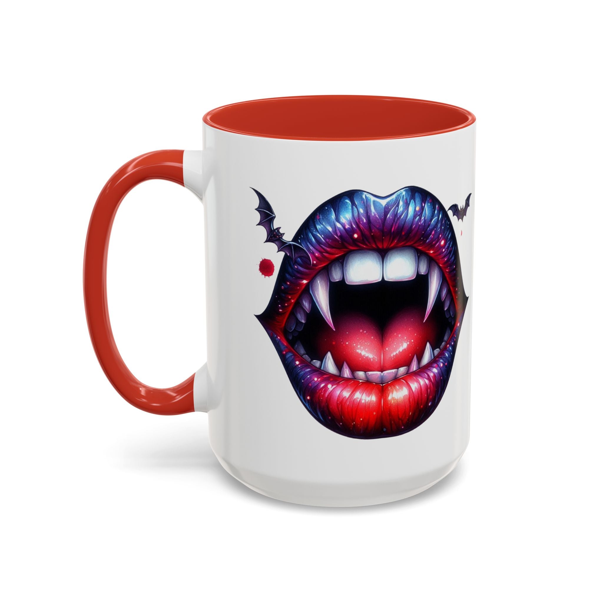 Vampire Lips Coffee Mug, Gothic Drinkware, Halloween Gift, Spooky Kitchen Decor, Vampires, Halloween Party Accessories
