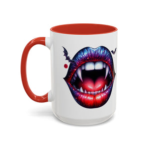 Vampire Lips Coffee Mug, Gothic Drinkware, Halloween Gift, Spooky Kitchen Decor, Vampires, Halloween Party Accessories