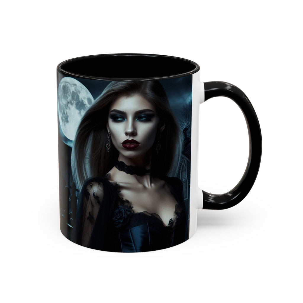 sexy young woman vampire Gothic Moonlit Accent Coffee Mug - 11 or 15oz