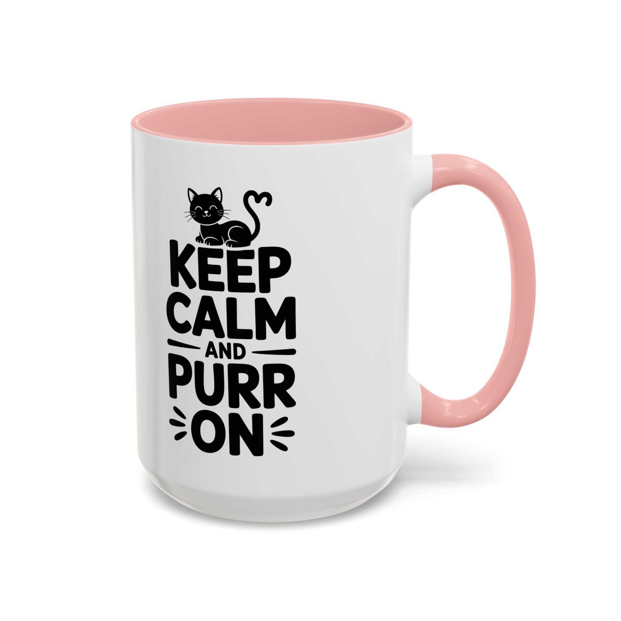 cat Keep Calm and Purr On Coffee Mug animal lover kitten