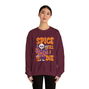 Spooky Fall Sweatshirt - Unisex Crewneck with 'Spice Till I Die' Design, Halloween, Cozy Autumn Vibe, Perfect for Halloween Parties