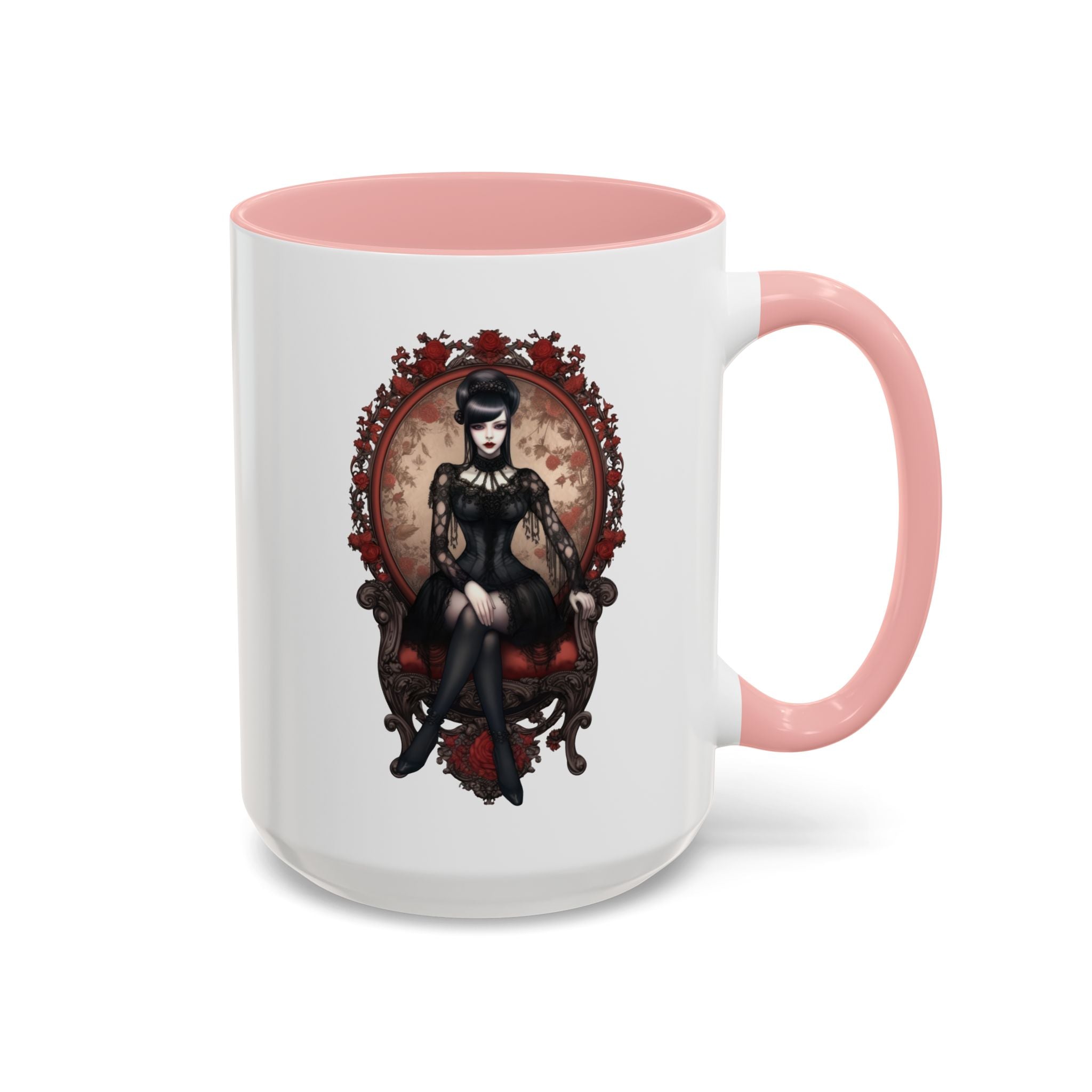 Gothic Elegance Coffee Mug - Unique Black Accent Mug for Witchy Vibes, Perfect Gift for Halloween, Goth Decor, Coffee Lovers, & Spooky