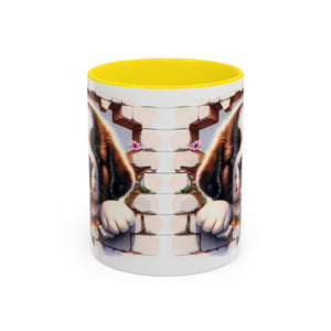 Cute Dog Breakthrough Accent Coffee Mug - Gift for Dog Lovers, Home Decor, Personalized Pet Mug, Puppy Lover's Kitchenware