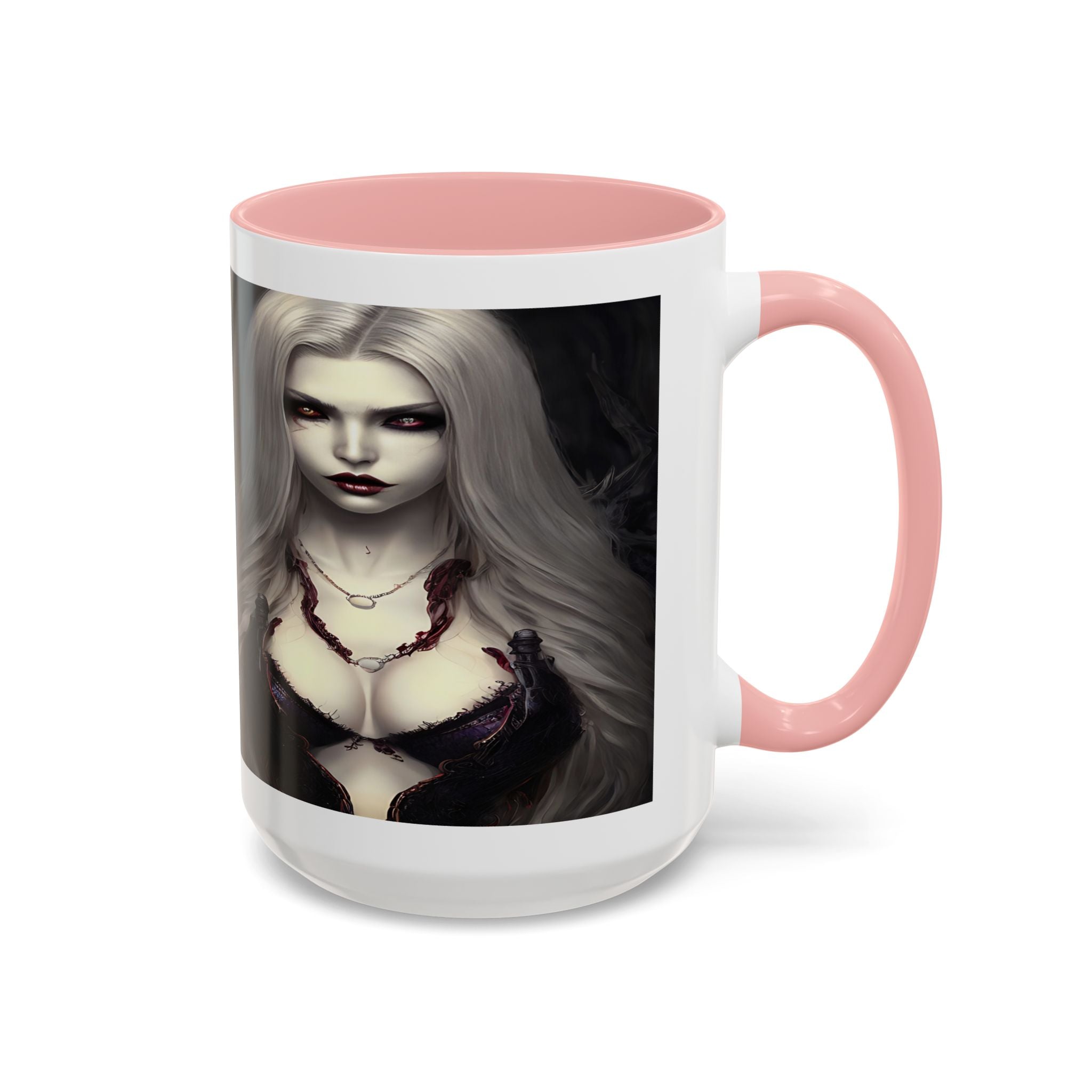 sexy busty woman vampire Gothic Fantasy Coffee Mug - 11oz & 15oz horror art