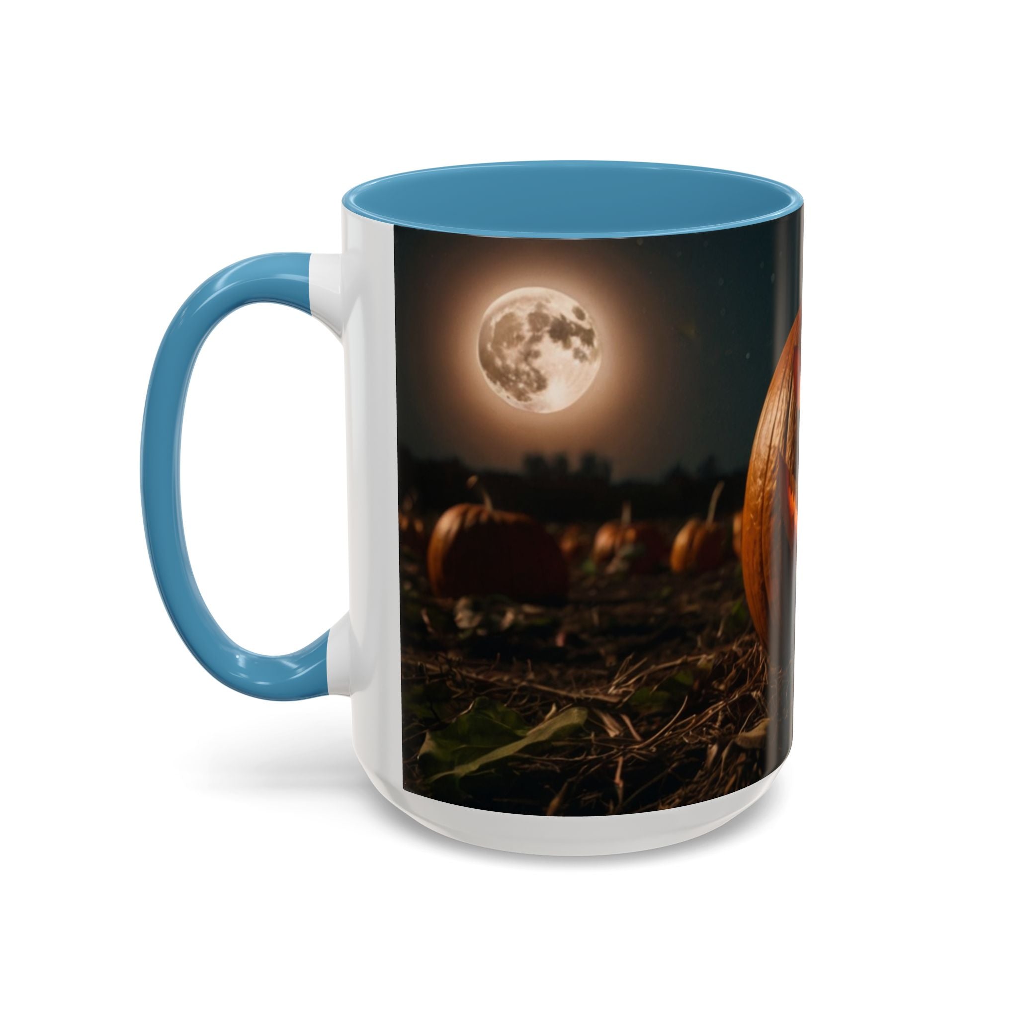 Halloween Pumpkin Accent Coffee Mug - Spooky Design for Fall Celebrations horror full moon
