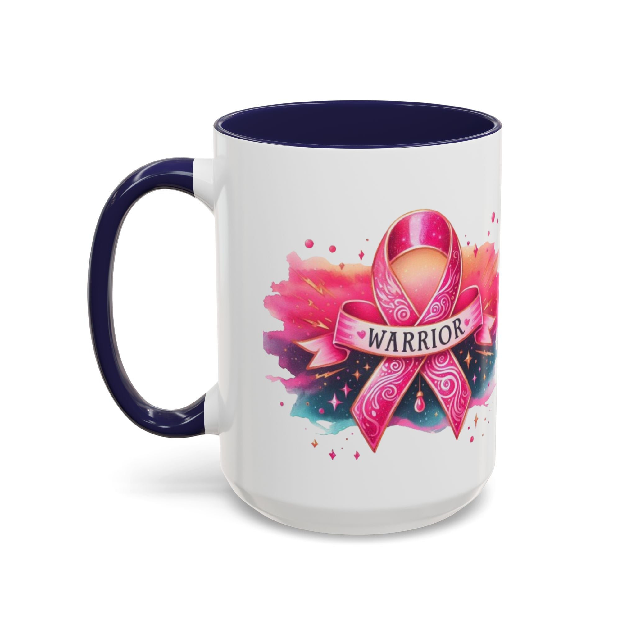 Pink Ribbon Warrior Coffee Mug, Support Breast Cancer Awareness Gift, Inspirational Mug, Cancer Survivor Merchandise, 11oz 15oz Mug