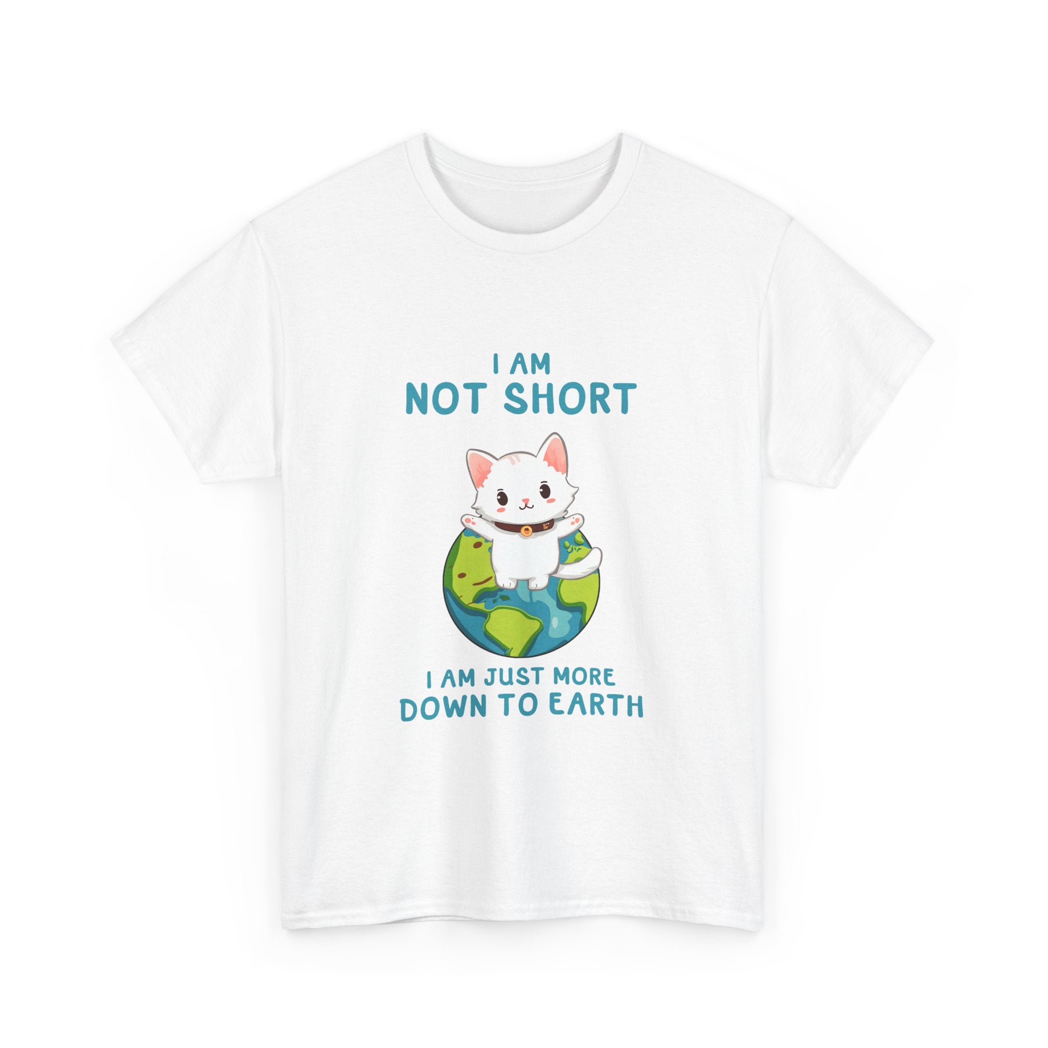 Cute Cat Earth T-Shirt, Funny Tee  Gift for Cat Lovers, Short Awareness Message, Casual Wear, Animal Lover Apparel