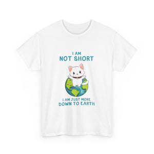 Cute Cat Earth T-Shirt, Funny Tee  Gift for Cat Lovers, Short Awareness Message, Casual Wear, Animal Lover Apparel