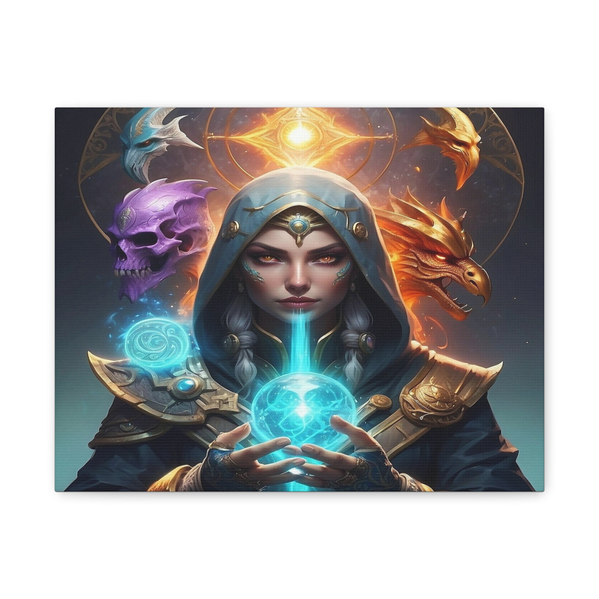 Mystical Sorceress Canvas Artwork - Fantasy Wall Decor
