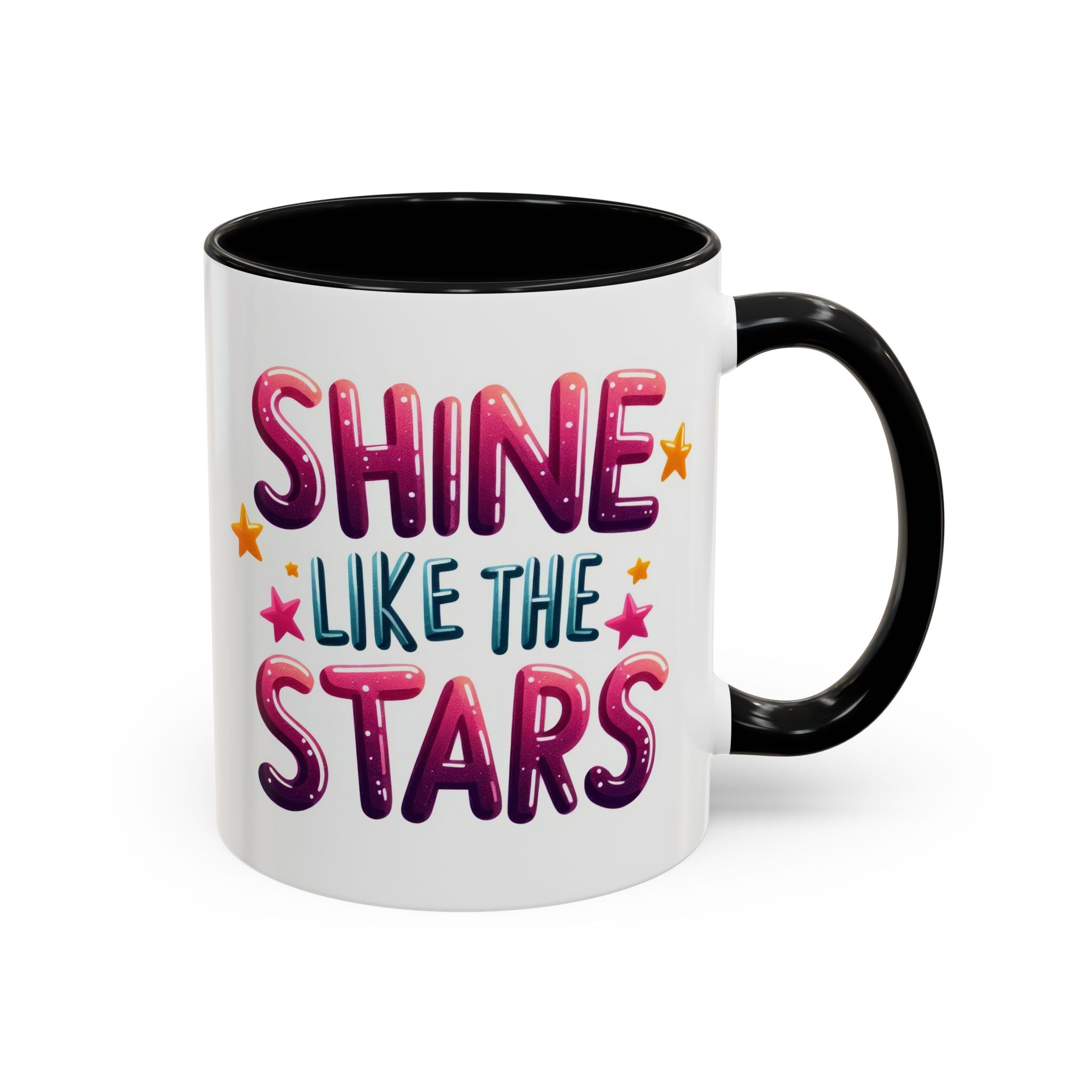 Accent Coffee Mug – "Shine Like the Stars" Inspirational Ceramic Mug
