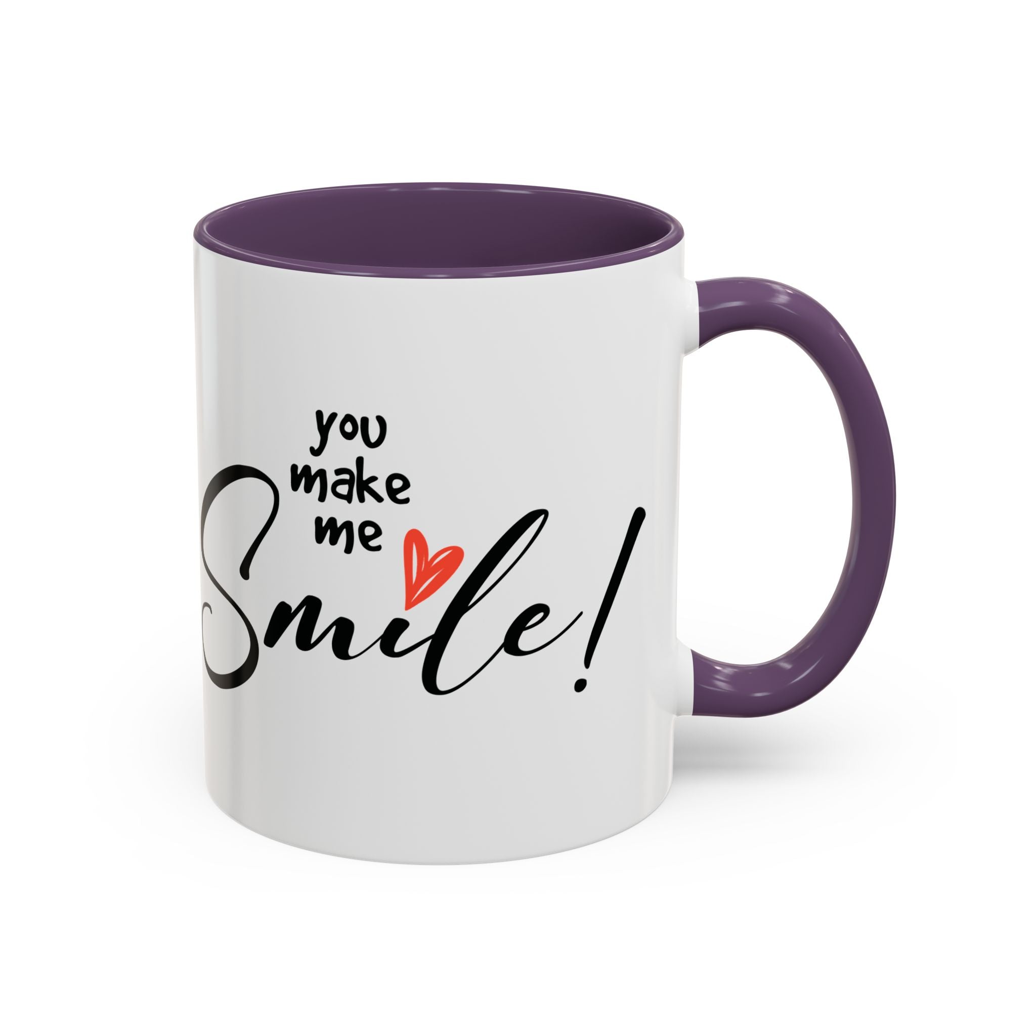 Inspirational Accent Coffee Mug - "You Make Me Smile!" - Perfect Gift for Friends & Family