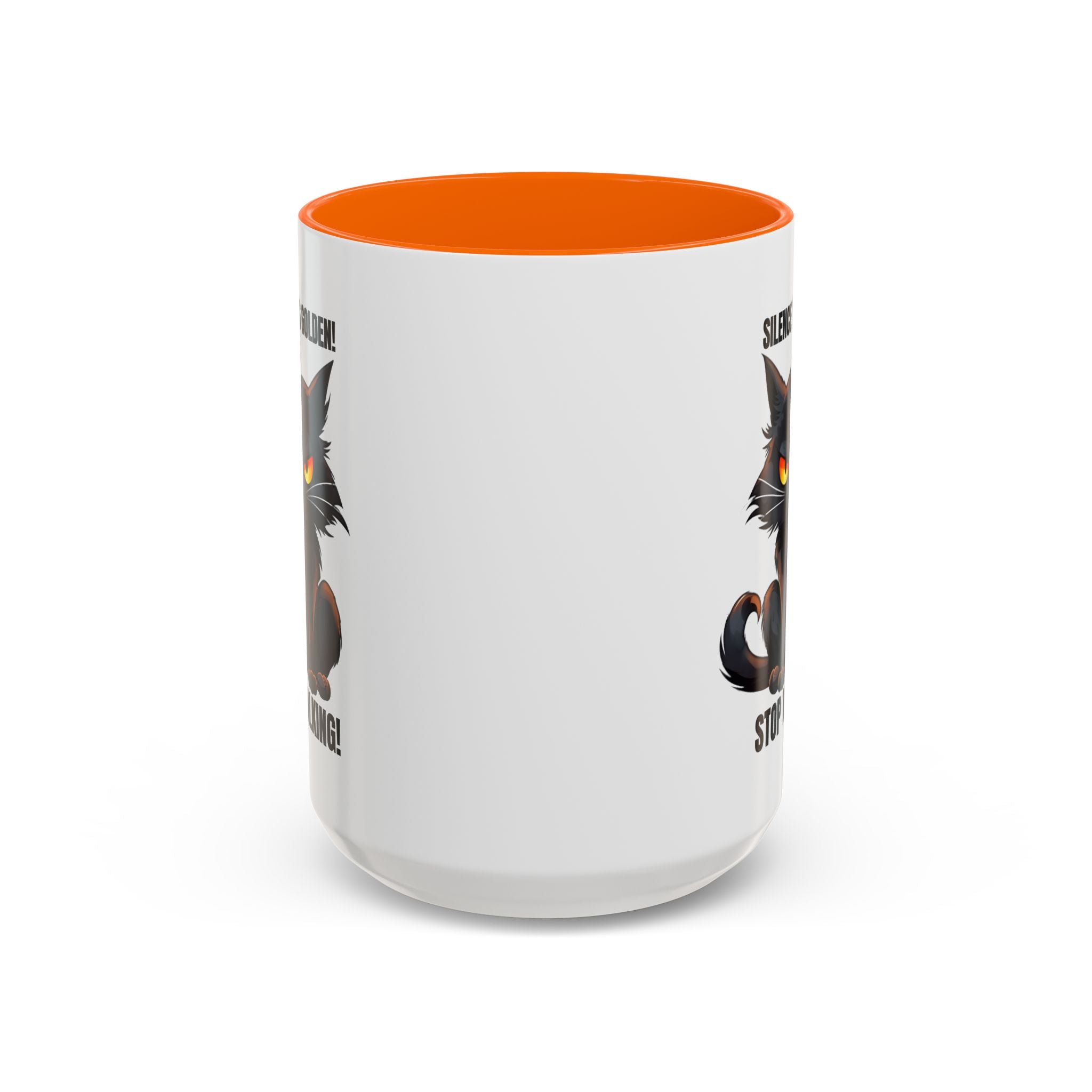 Funny Cat Mug | Silence Is Golden Coffee Cup | Gift for Cat Lovers | Humorous Kitchenware | Ceramic Teacup | Unique Animal Gifts