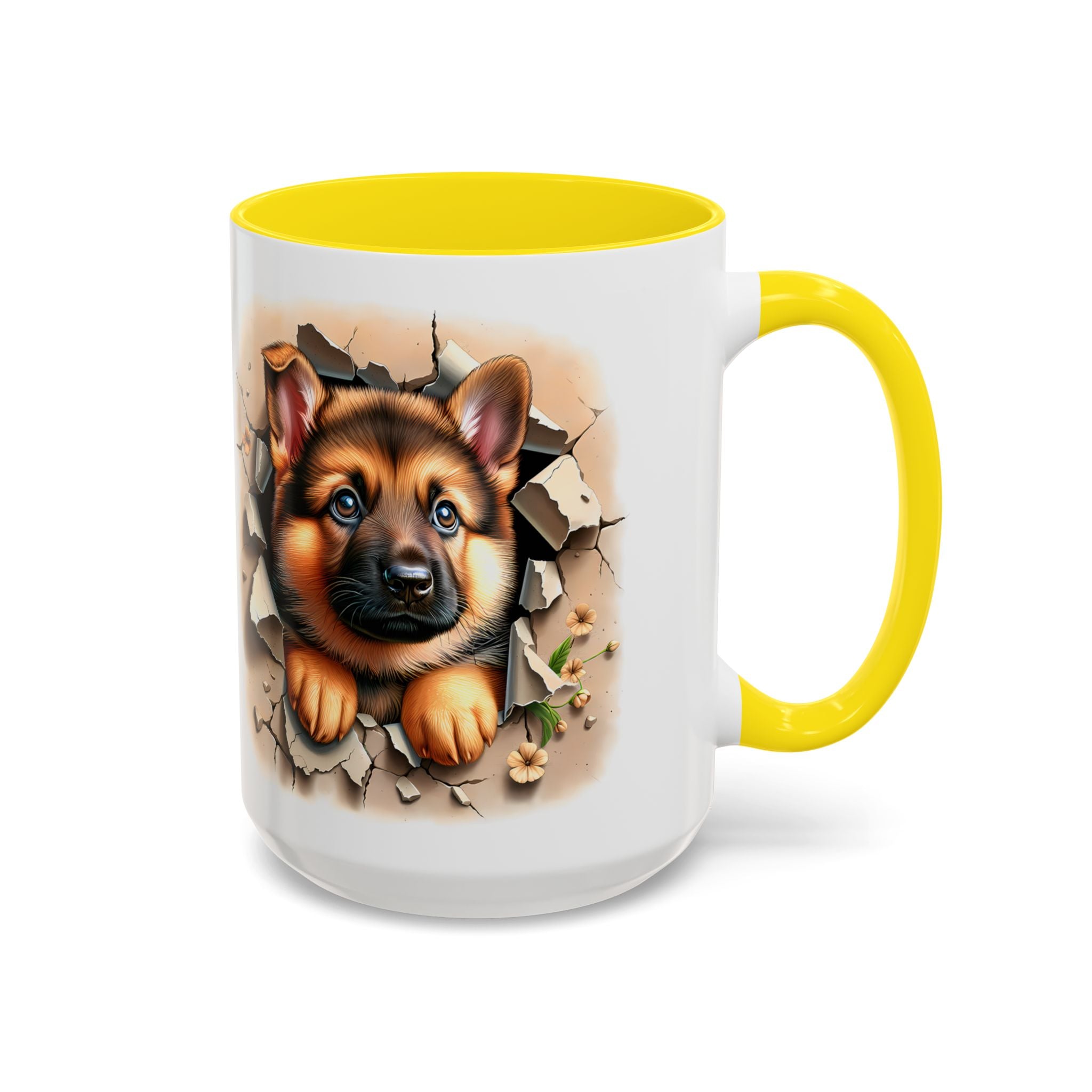 German Shepherd Accent Coffee Mug | Dog Lover Gift, Tasty Hot Beverage Cup, Pet Themed Kitchenware, Animal Adoption Cup, Unique Pet Gift