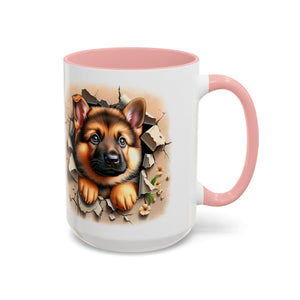German Shepherd Accent Coffee Mug | Dog Lover Gift, Tasty Hot Beverage Cup, Pet Themed Kitchenware, Animal Adoption Cup, Unique Pet Gift