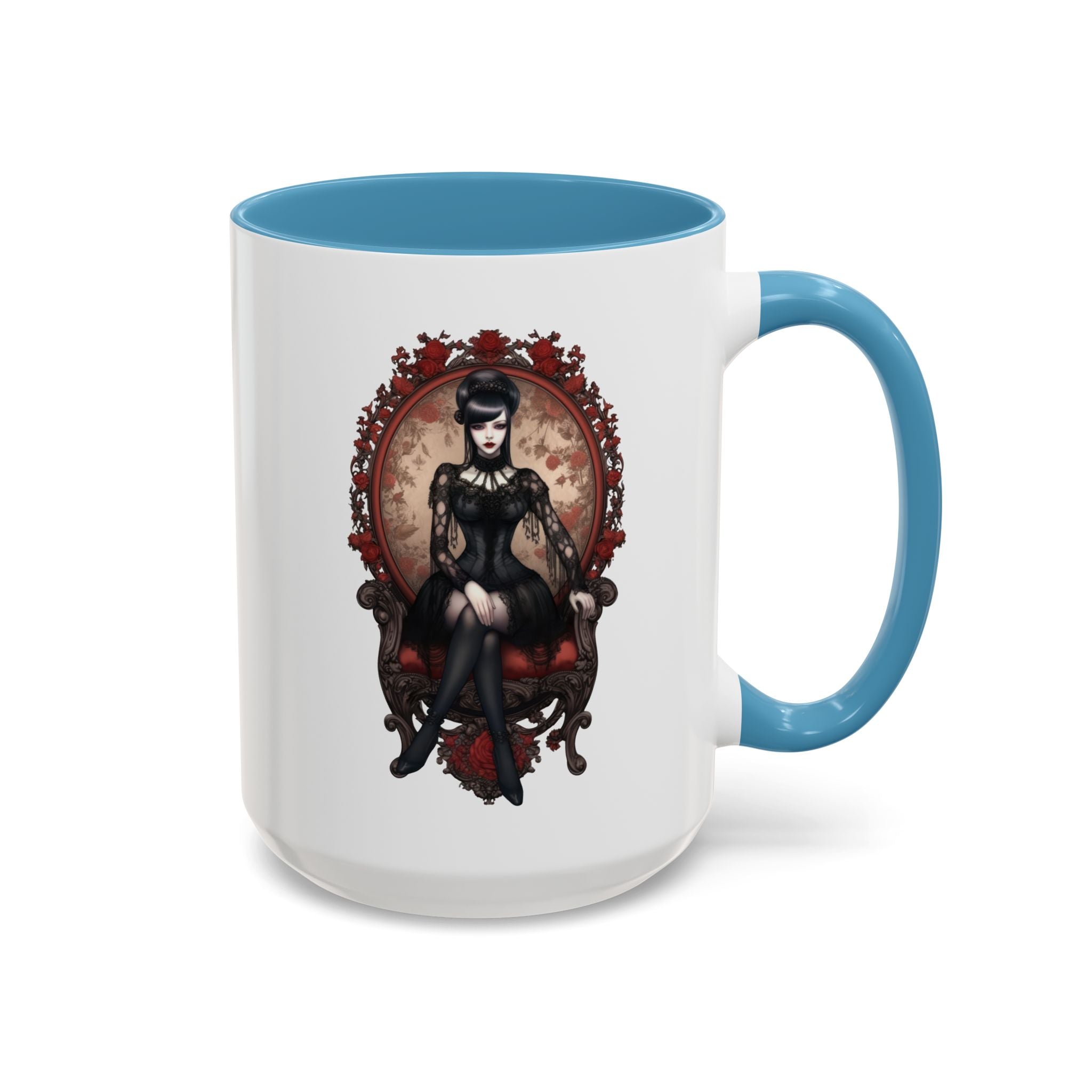 Gothic Elegance Coffee Mug - Unique Black Accent Mug for Witchy Vibes, Perfect Gift for Halloween, Goth Decor, Coffee Lovers, & Spooky