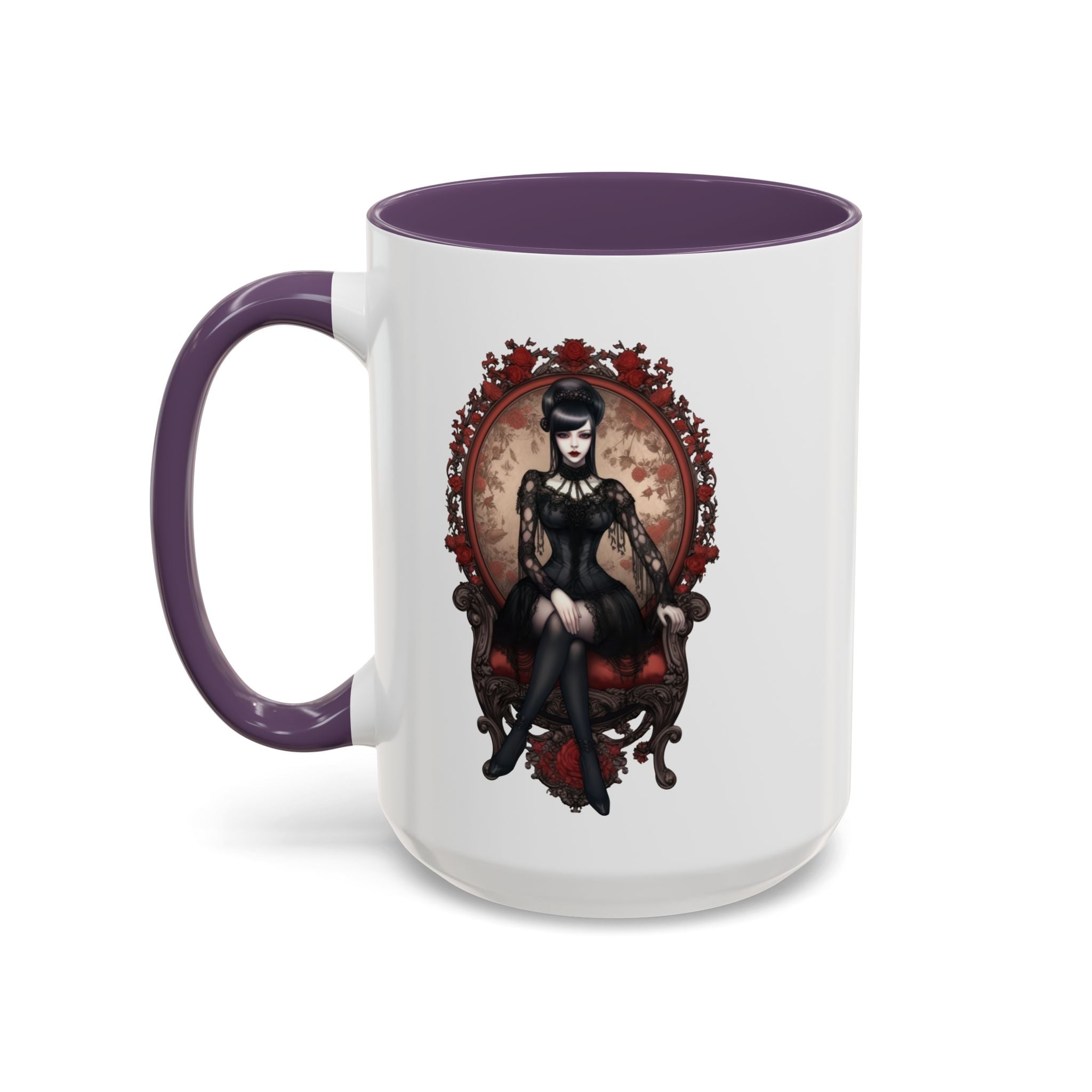 Gothic Elegance Coffee Mug - Unique Black Accent Mug for Witchy Vibes, Perfect Gift for Halloween, Goth Decor, Coffee Lovers, & Spooky
