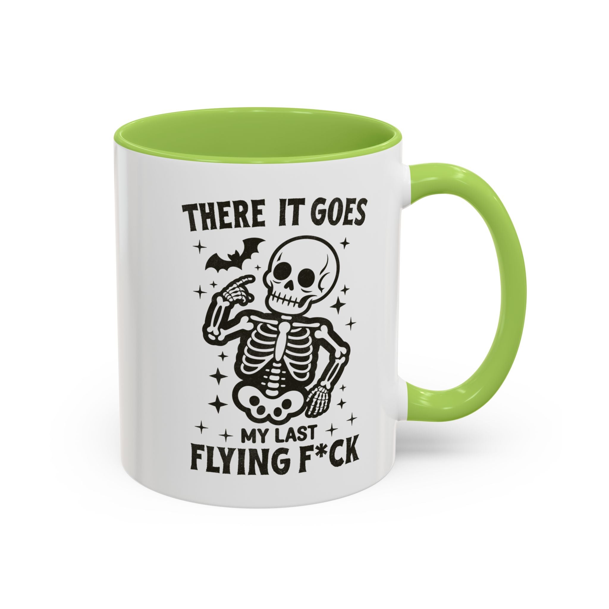 There It Goes Skeleton Coffee Mug – 'My Last Flying F*ck' Funny Gothic Accent Mug (11/15oz)